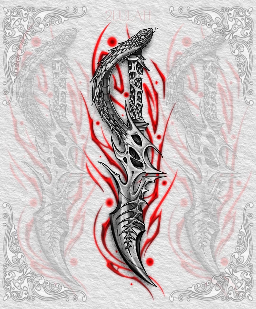 Tattoo by Taylin Johnson- Illustrative Blackwork